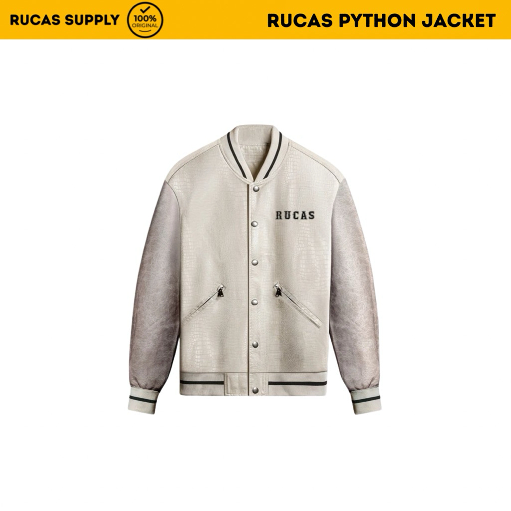 [ORIGINAL 100] RUCAS White Python Leather Jacket