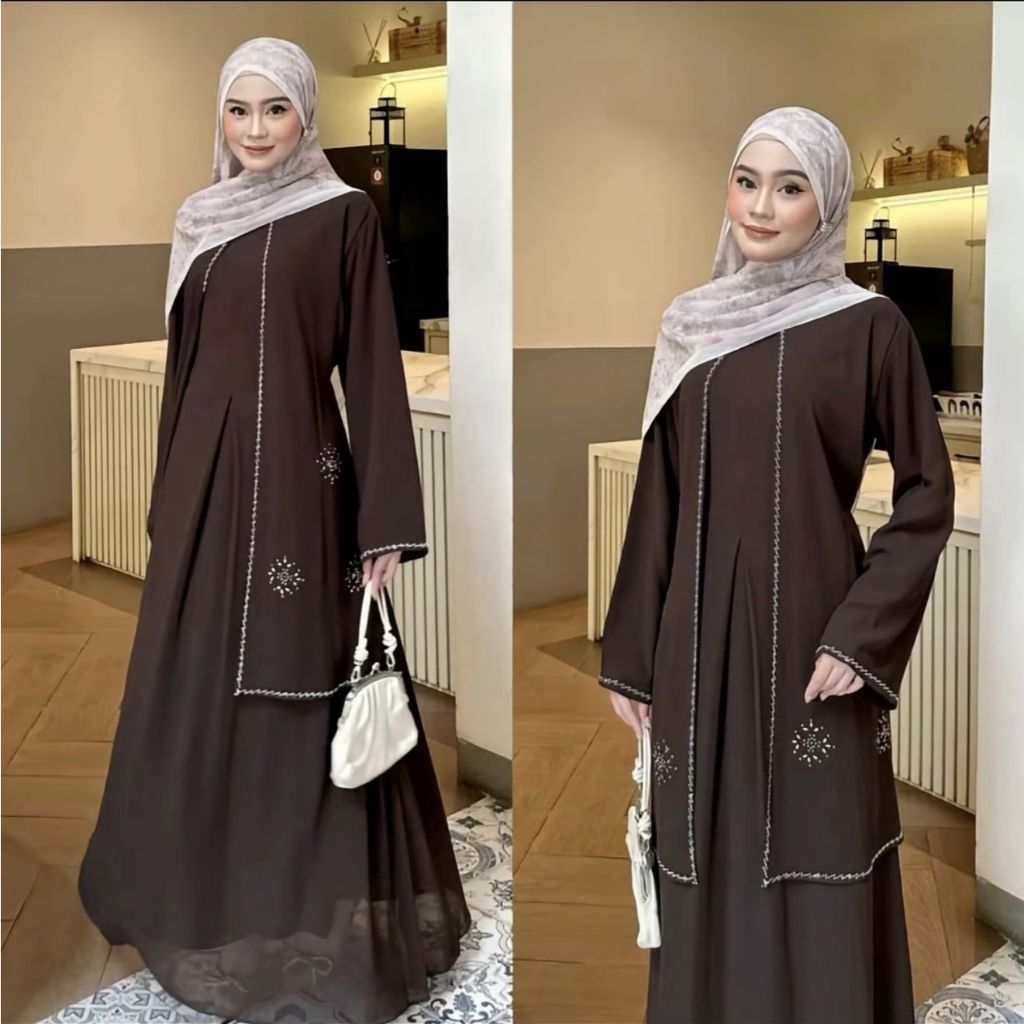 SHAFYA ABAYA dres wanita ceruty baby doll terbaru gamis swarovsky
