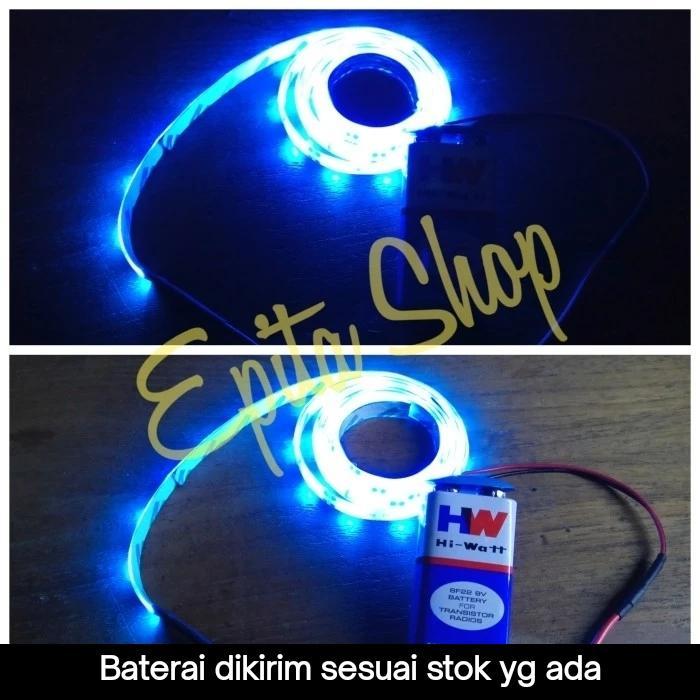 Lampu LED Strip 3528 Waterproof + Baterai (Custom LED, Lampu Portable)