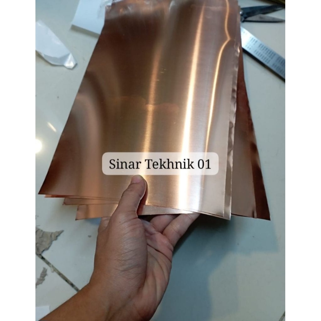 Plat Tembaga Murni Tebal 0,5mm x 100mm x 200mm Tembaga
