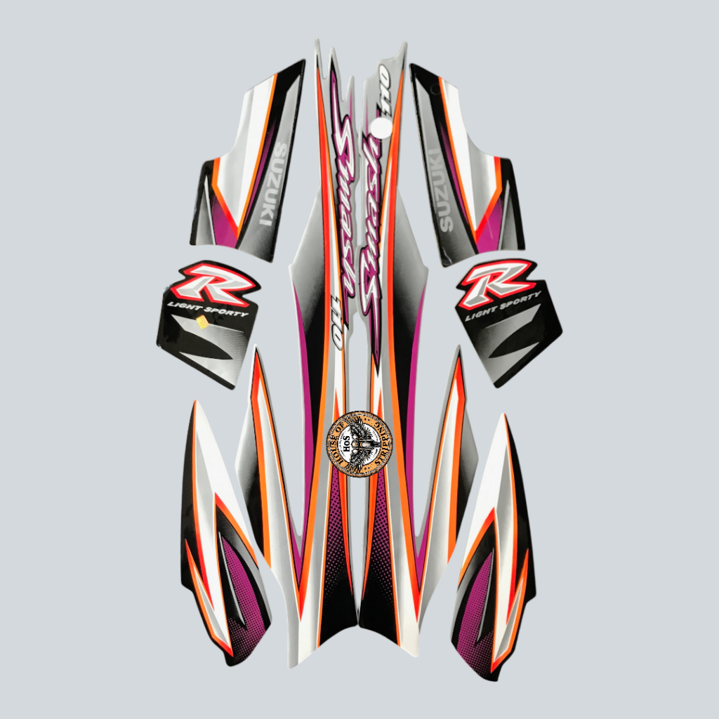 Stiker Striping Smash R 2005 Silver Hitam