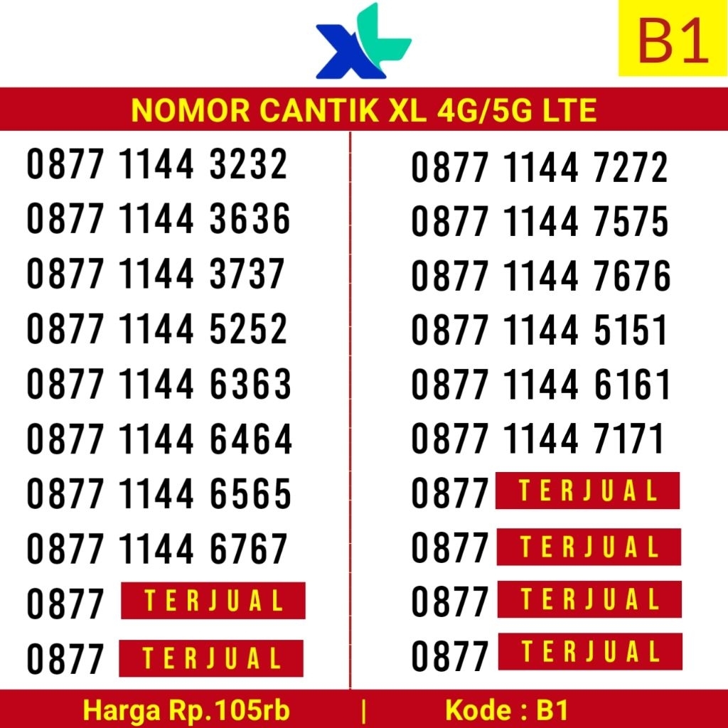 Kartu Perdana Nomor Cantik XL 0877 0878 0819 0818 0859 777 888 999 000