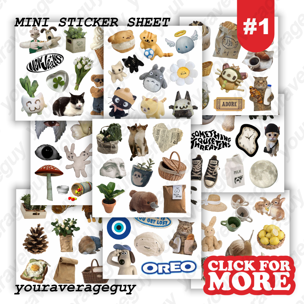 mini sticker sheet aesthetic deco y2k kidcore cute thence weirdcore journal waterproof youraveragegu