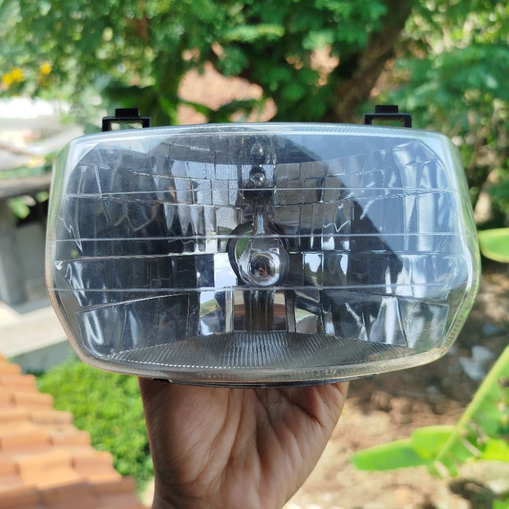 reflektor lampu depan Supra X lama Supra x 100 set mika kaca