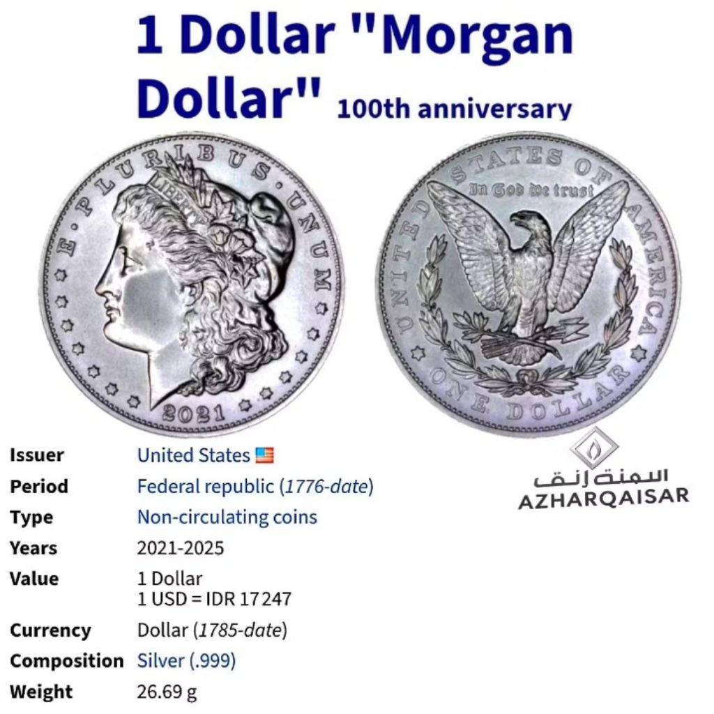 Koin Silver One Dolar Liberty Us - Koin 1Dolar Silver Us