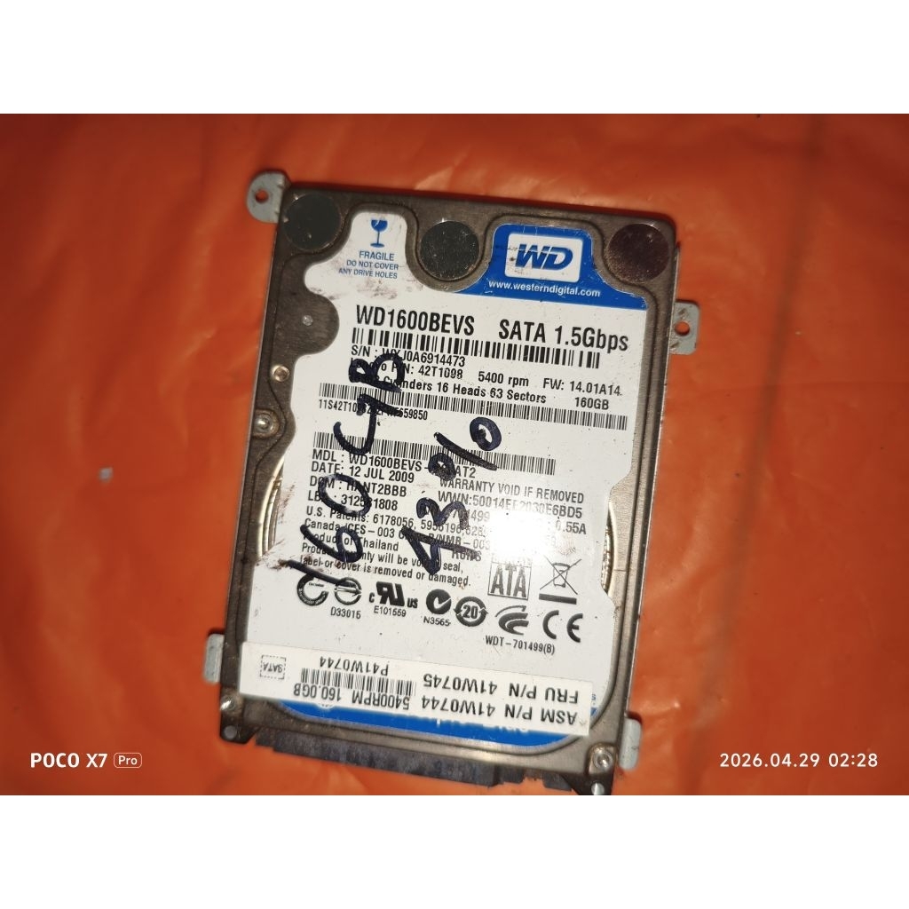hdd 160gb 43/100