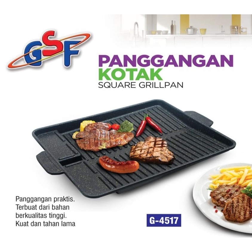 Multi Grill Pan Anti Lengket Panggangan Multiguna Alat Panggang Tanpa Arang
