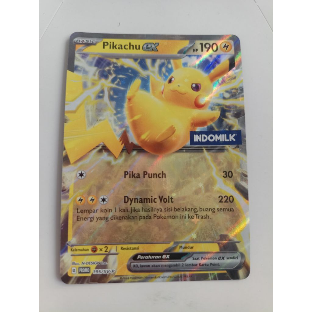 pikachu indomilk kartu pokemon pikachu