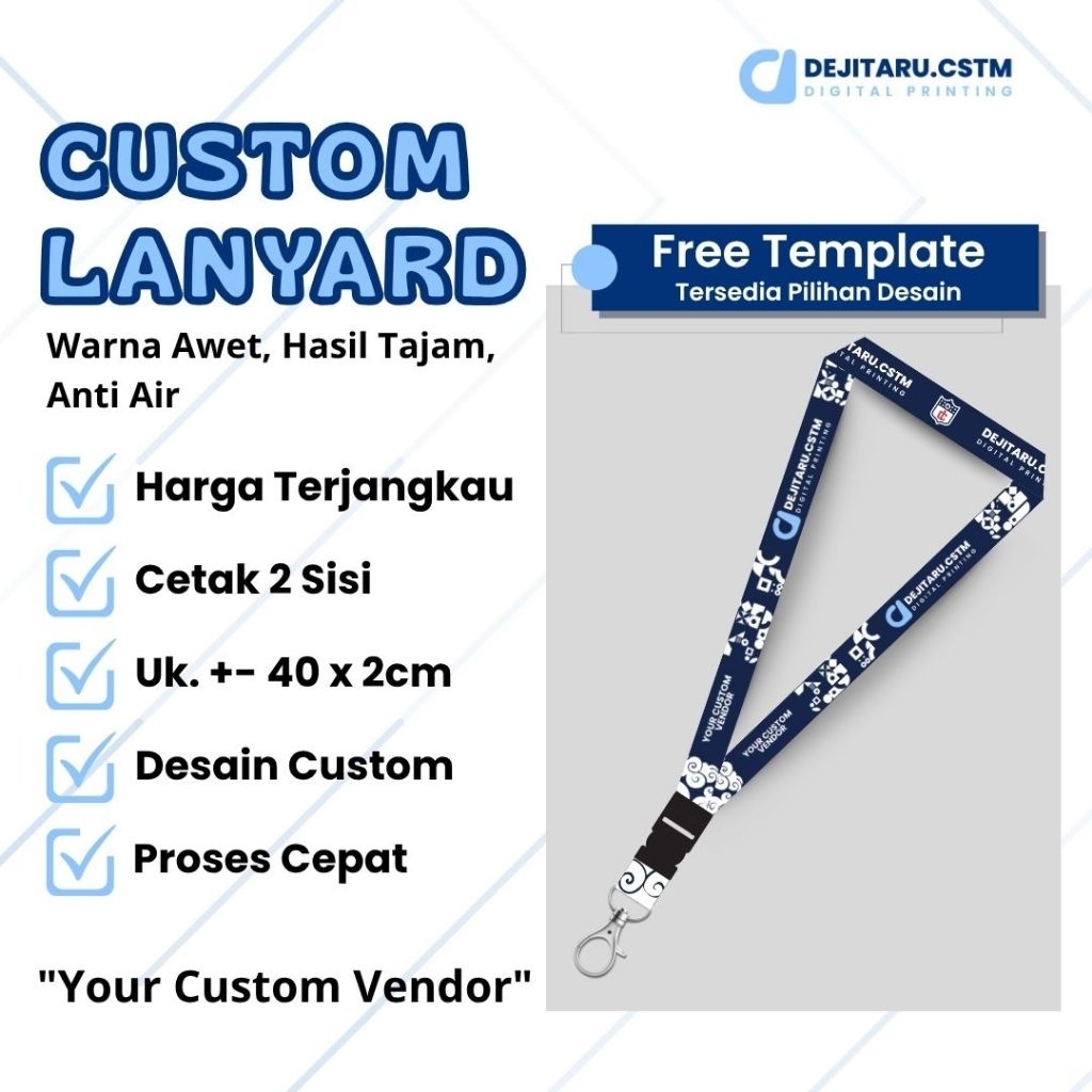 Cetak Lanyard ID Card Souvenir Lanyard Custom Premium