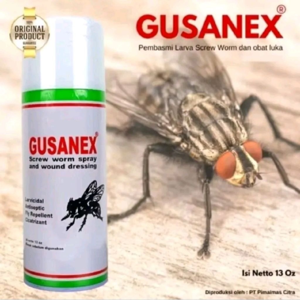 GUSANEX SPRAY 13 OZ ORIGINAL OBAT LUKA PADA HEWAN TERNAK SAPI KAMBING DLL