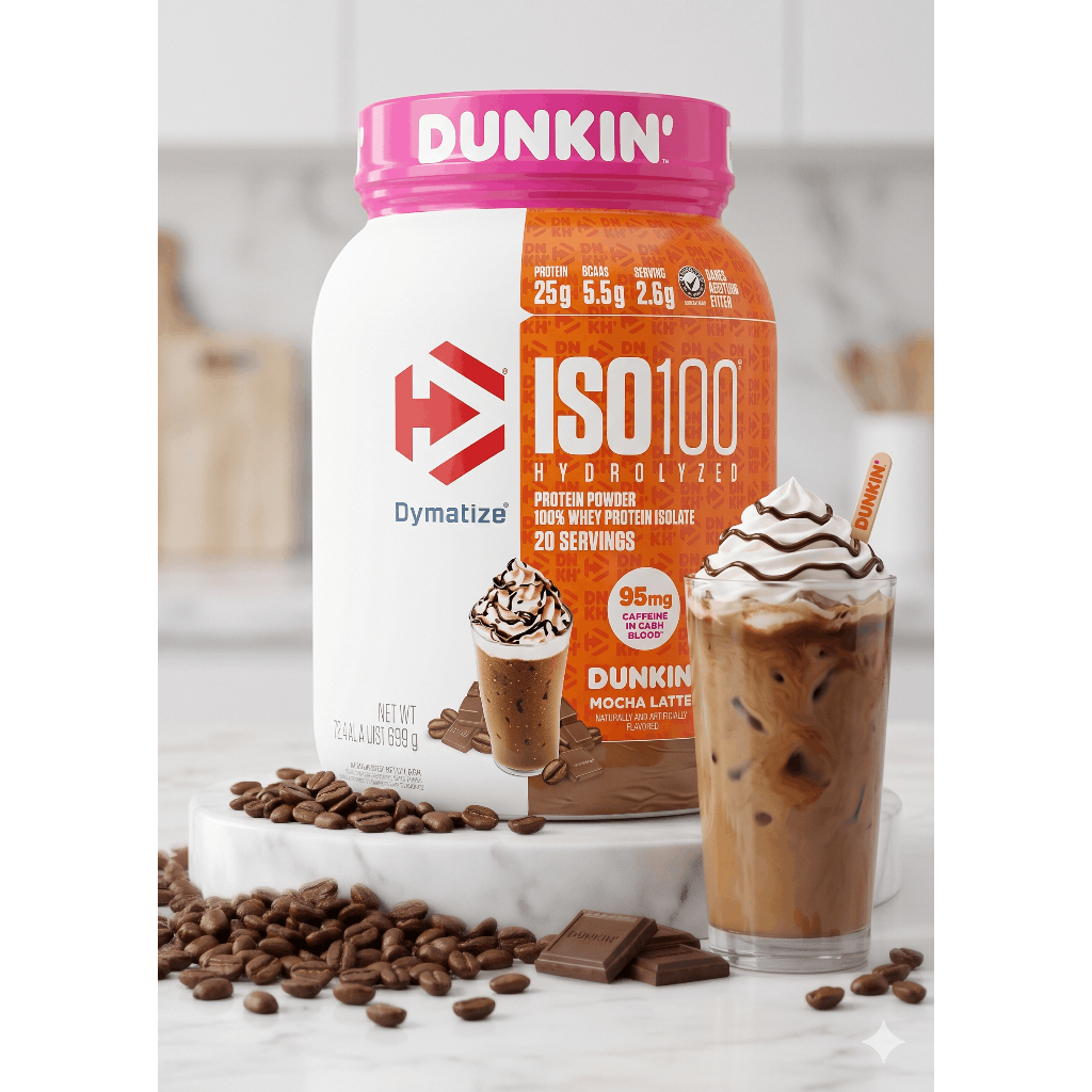 DYMATIZE ISO100 HYDROLYZED DUNKIN MOCHA LATTE 1.4 lb (650 g) / 20 SERVINGS