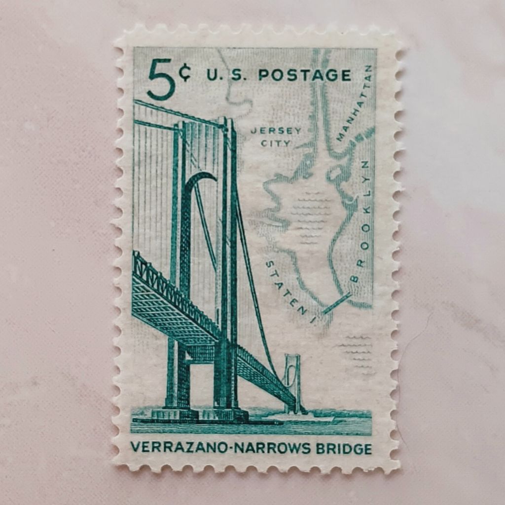 (AD) Perangko Amerika Serikat Opening of Verrazano–Narrows Bridge, New York 5 cent Mint