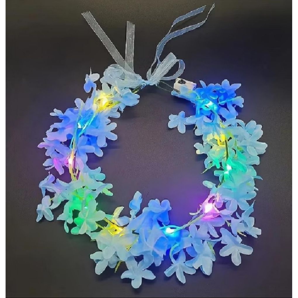 bando bunga biru lampu LED