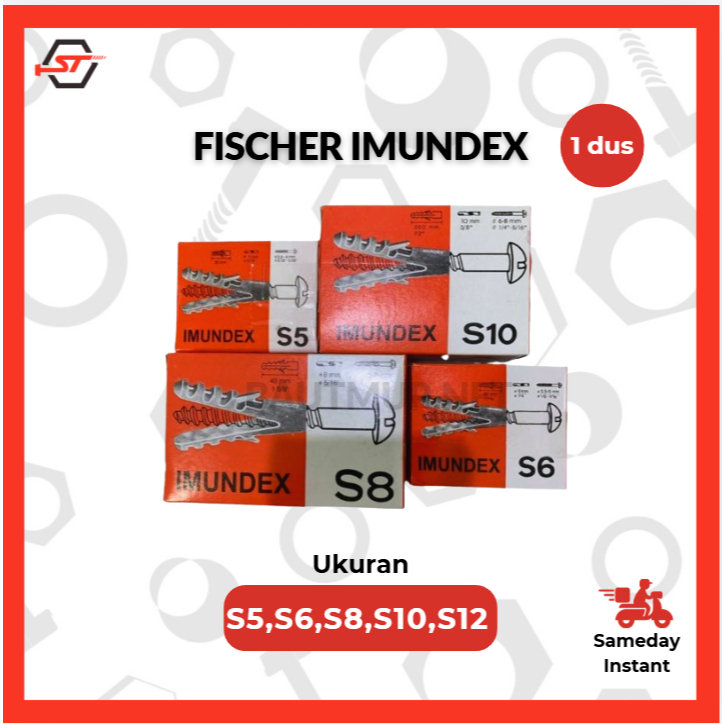 Fischer Imundex S5 S6 S8 S10 S12   Fisher Dinding Tembok Wall Plug Original Kuat