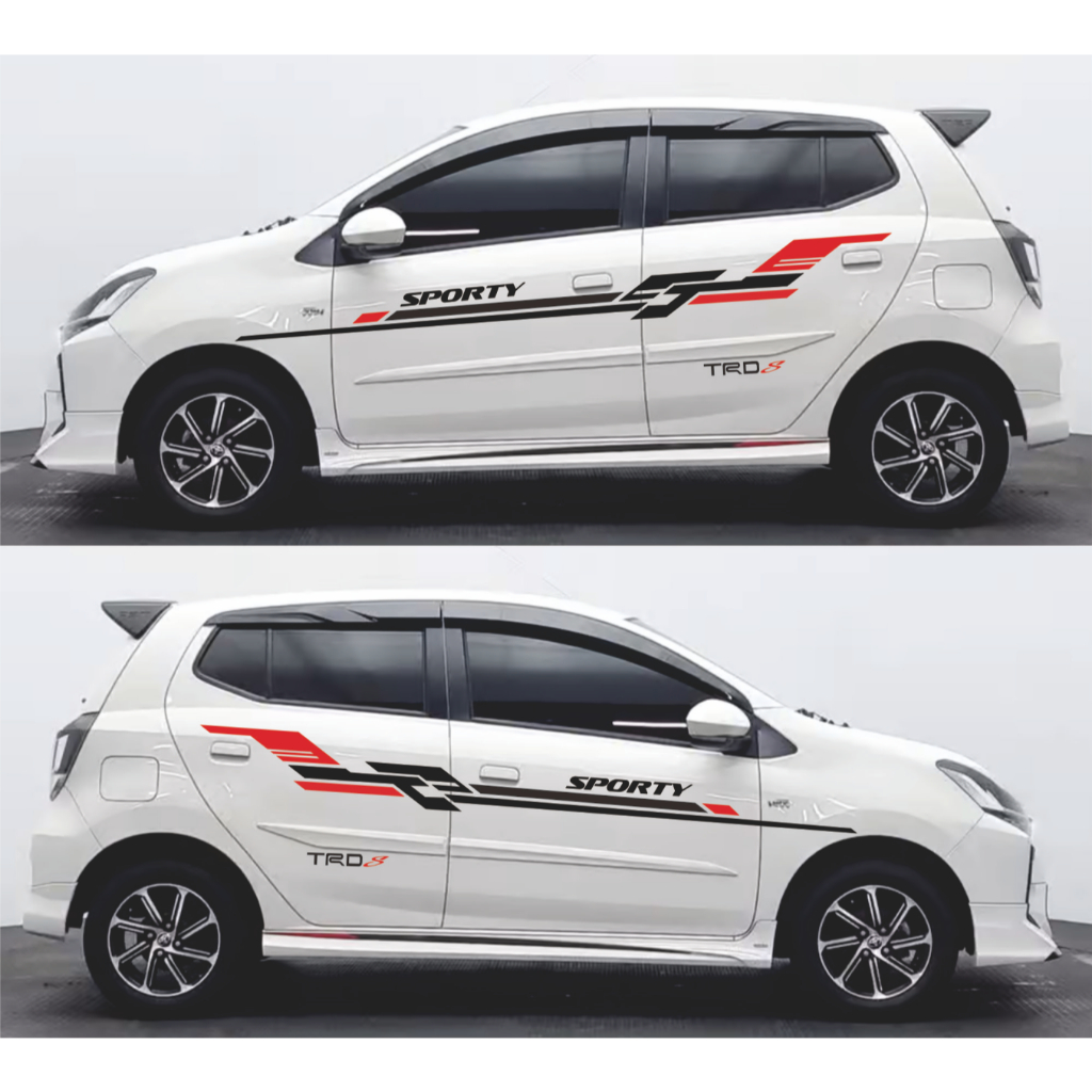 Stiker Aksesoris Mobil Agya cutting Brio Decal Yaris jazz Body Samping Picanto Ignis Swift Minimalis