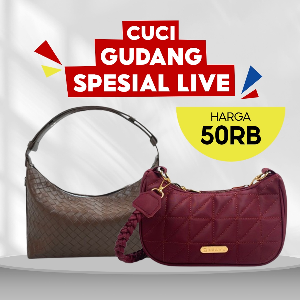 ZEAVA Tas Wanita 50ribuan Special Live Cuci Gudang All Item Sling Bag Mini Korea Fashion Terbatas
