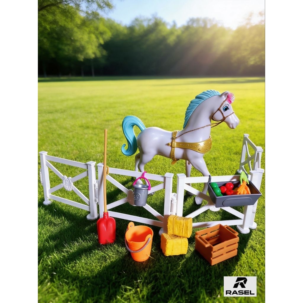 Set Kandang Kuda Barbie (tidak termasuk kuda)