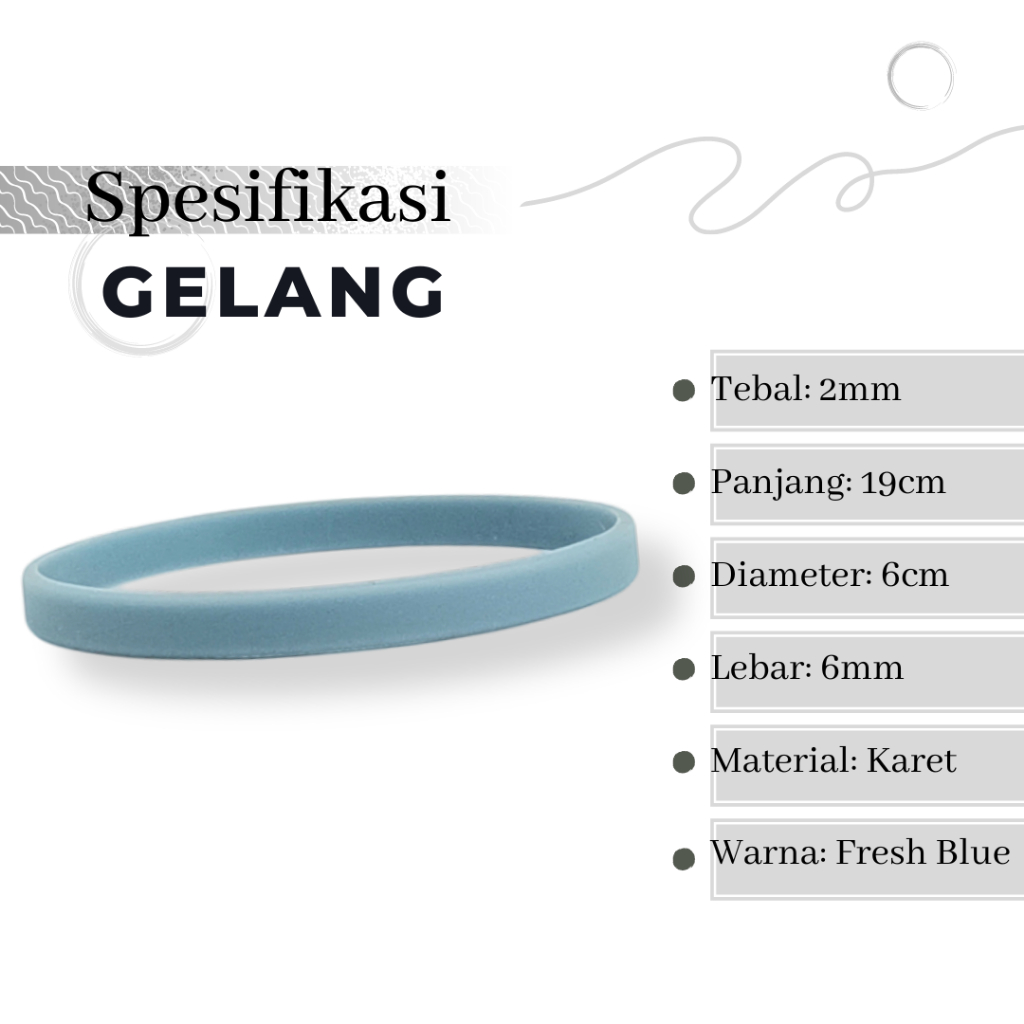 Gelang Karet Polos - Gelang Karet Pria Distro Polos - Rubber Bracelet Hype Sporty
