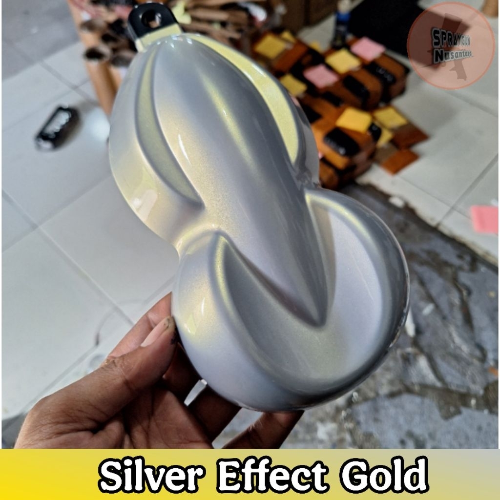 Cat Silver Effect Gold PU (1 PAKET PLUS DASAR) - Silver Lembayung Gold FREE Lembayung Gold