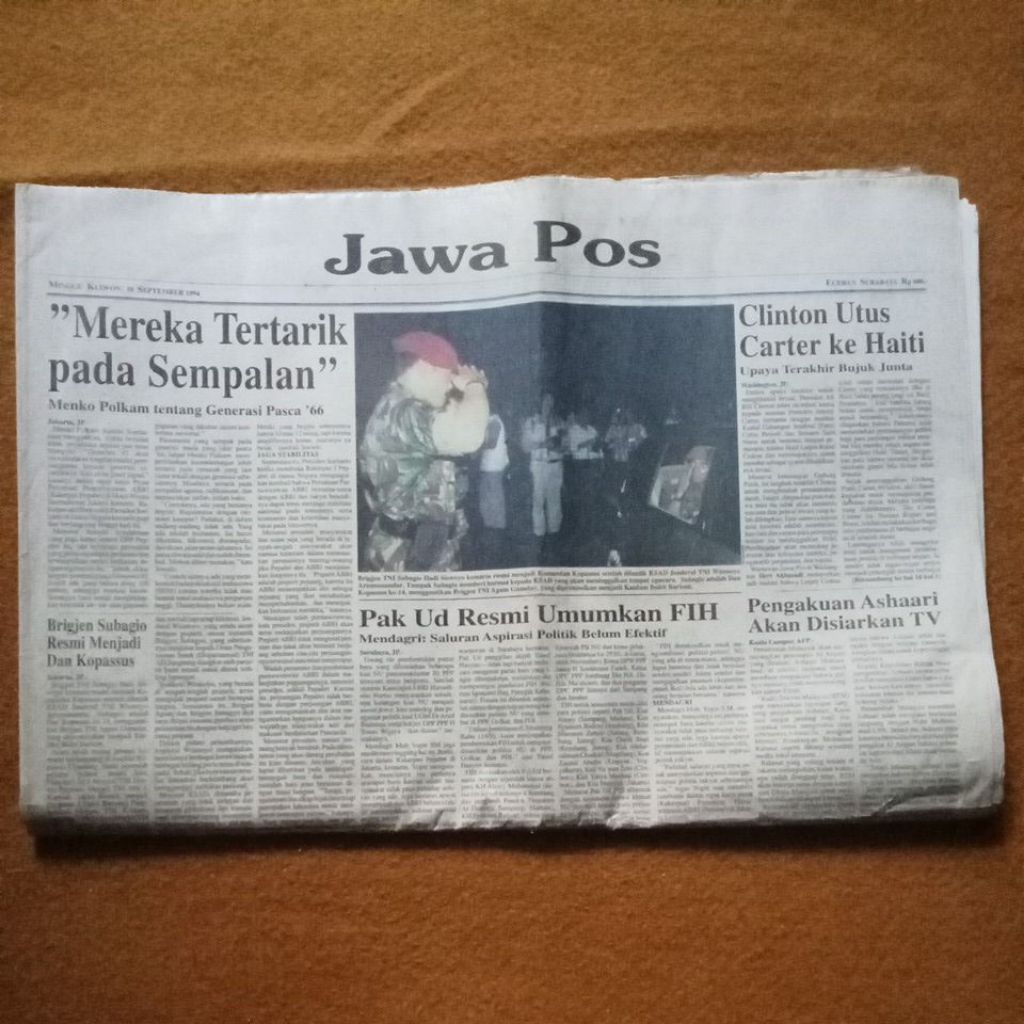 Koran Jawa pos jadul, 18 September 1994