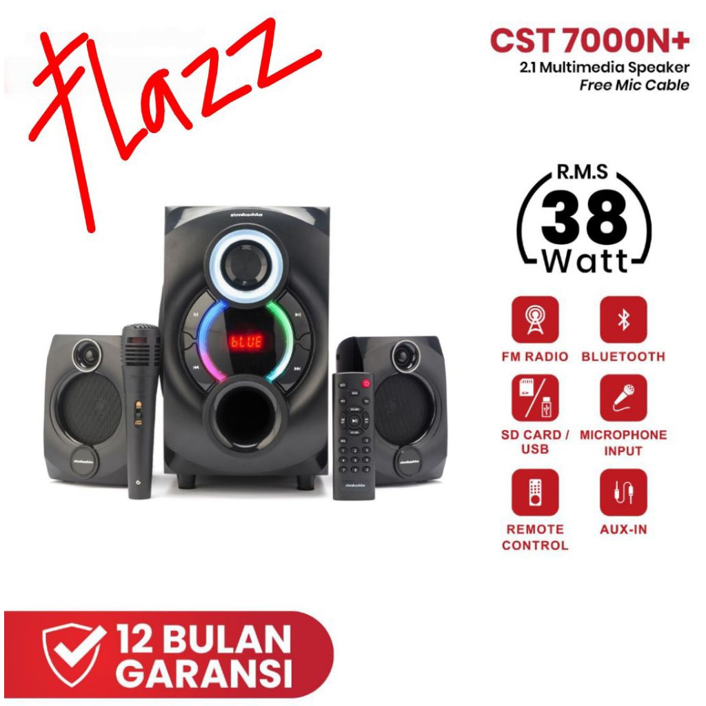 Speaker Bluetooth Simbadda CST 7000N+ Subwoofer Bass Power LED