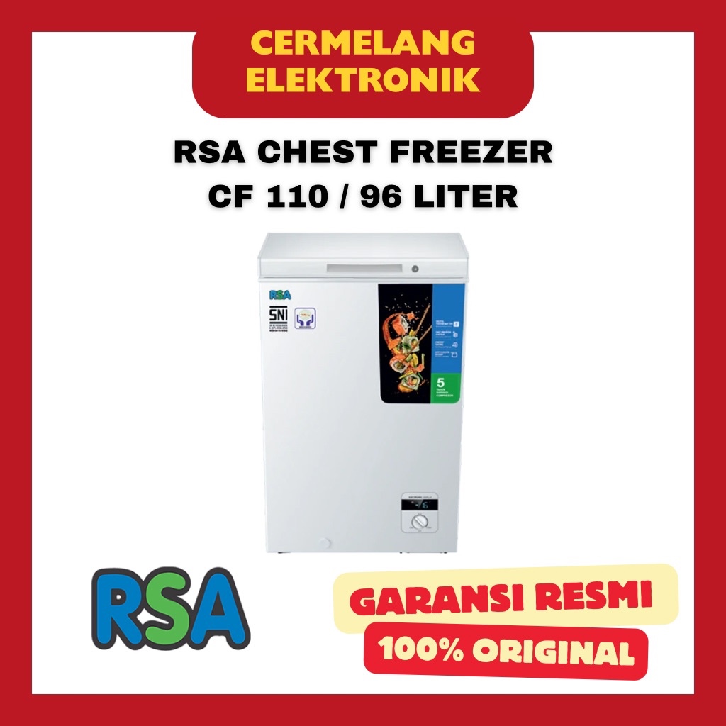 RSA CHEST FREEZER CF 110 - 96 LITER / KULKAS BOX MAKANAN BEKU FROZEN FOOD 100 LITER BY GEA