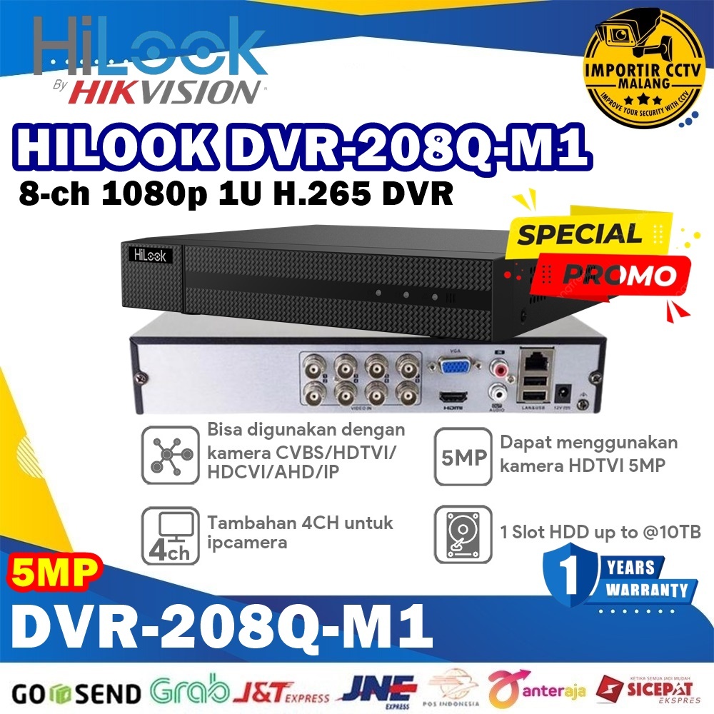 Hilook DVR 208Q-M1 DVR CCTV 5MP