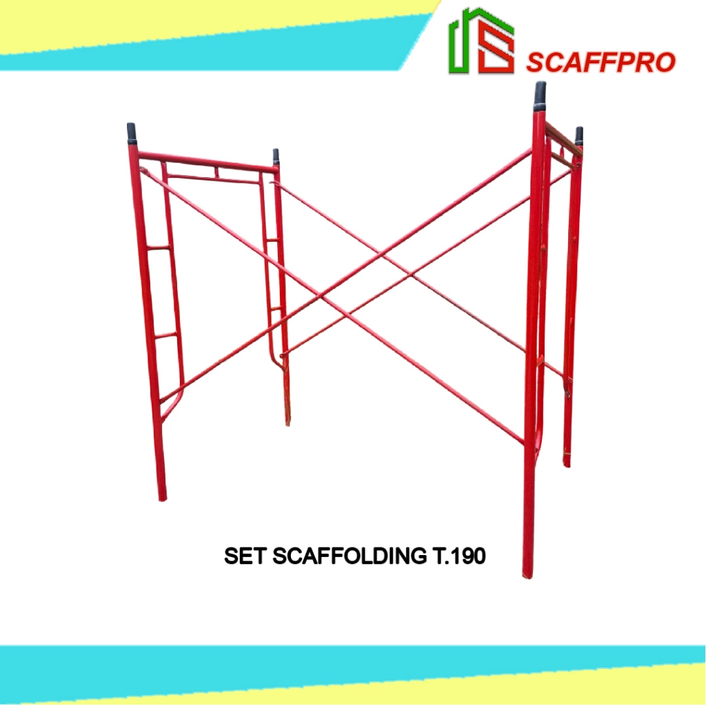 SET SCAFFOLDING TINGGI 190 PERANCAH - STEGER BESI HITAM 1.8 MM