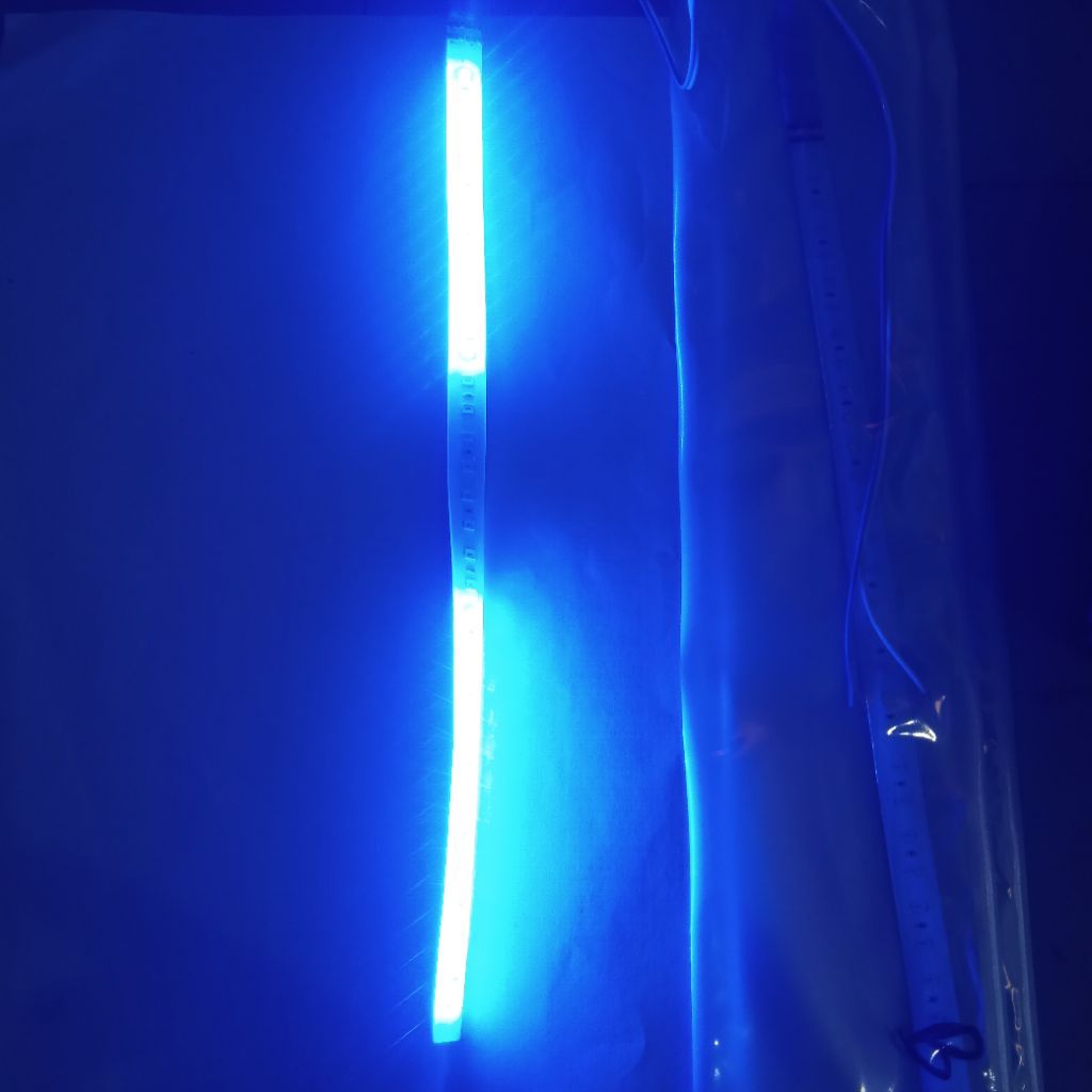 lampu strip modul LED 32 mata running flash biru motor mobil bis truck ukuran 30cm berkualitas.