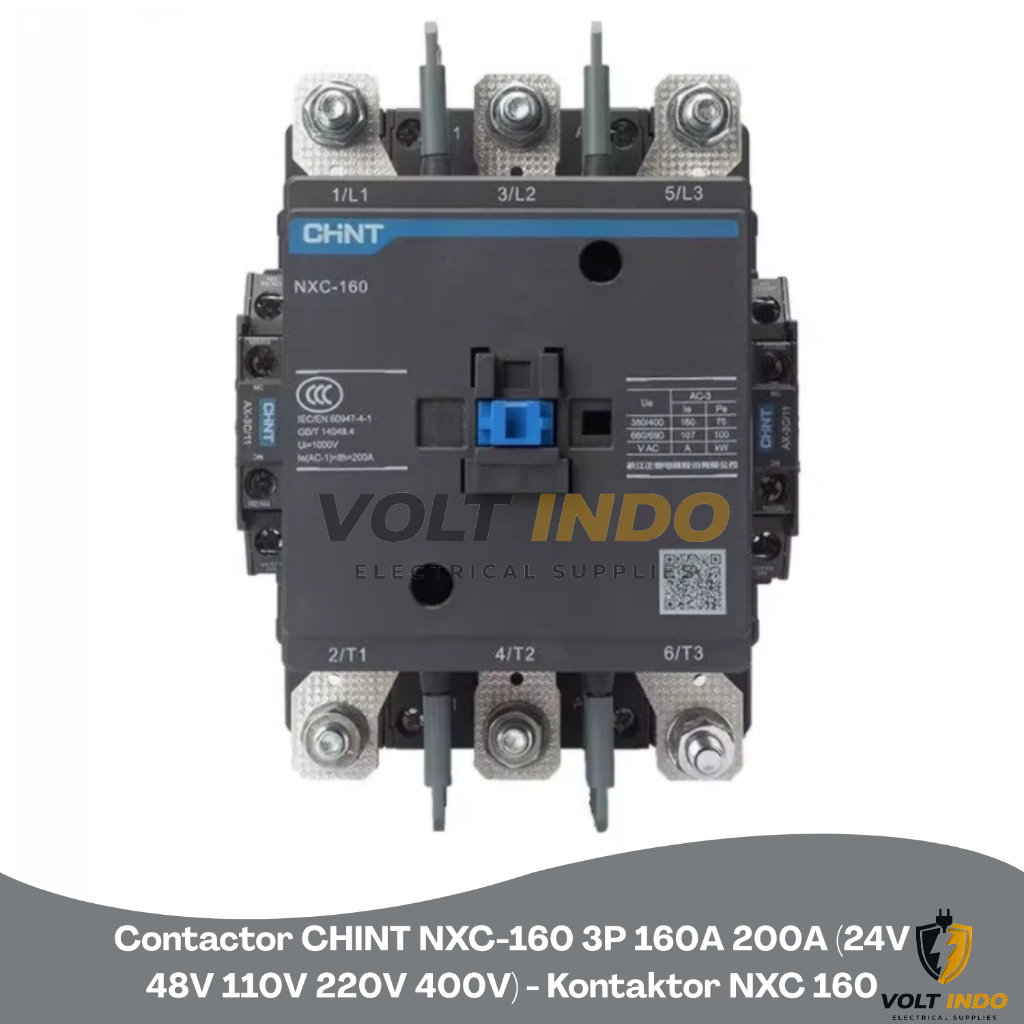 Contactor CHINT NXC-160 3P 160A 200A (24V 48V 110V 220V 400V) - Kontaktor NXC 160