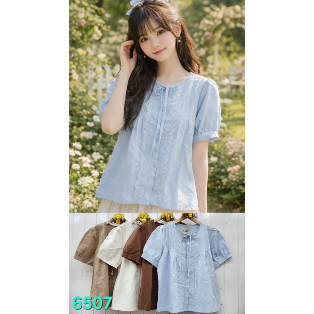 Kemeja pendek bangkok/blus bangkok/kemeja katun bangkok/blouse katun premium