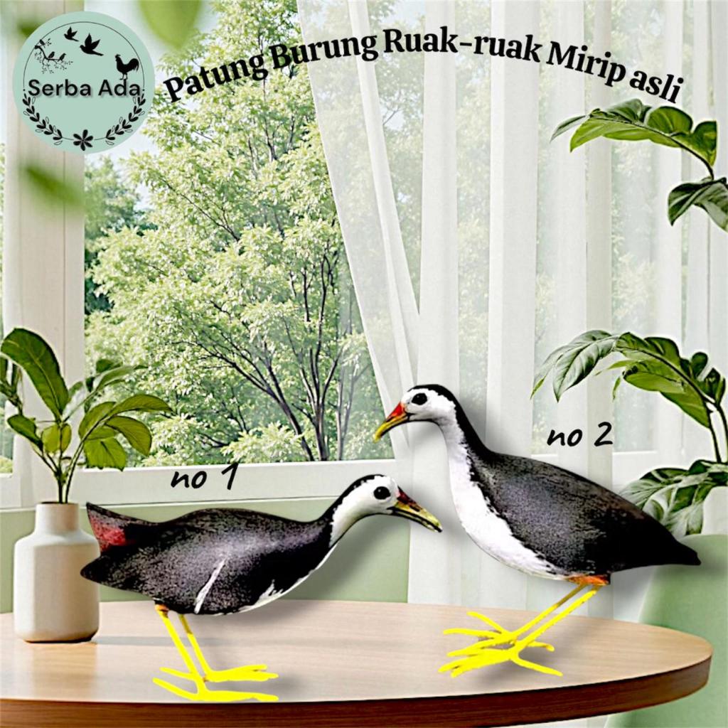 Patung Burung Ruak Ruak - Desain Realistis, Bahan Tahan Air, Ukuran Asli