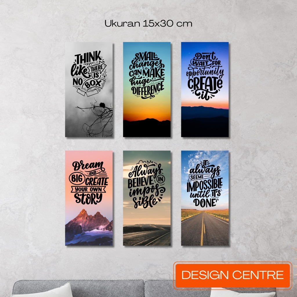 HIASAN DINDING MODERN 15X30 QUOTE BAHASA INGGRIS ANAK MUDA DEKORASI KAMAR TAMU GEN Z KAMAR ANA