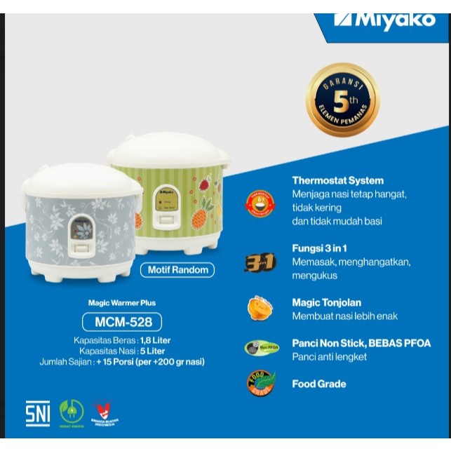 Miyako Rice Cooker 1.8L MCM-528