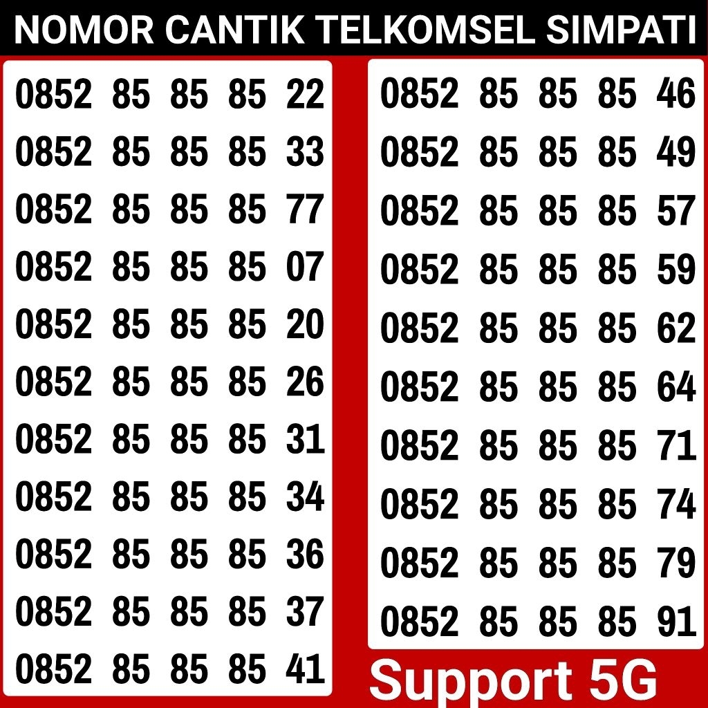 Nomor Cantik Simpati Kartu Perdana Telkomsel Simpati 5G