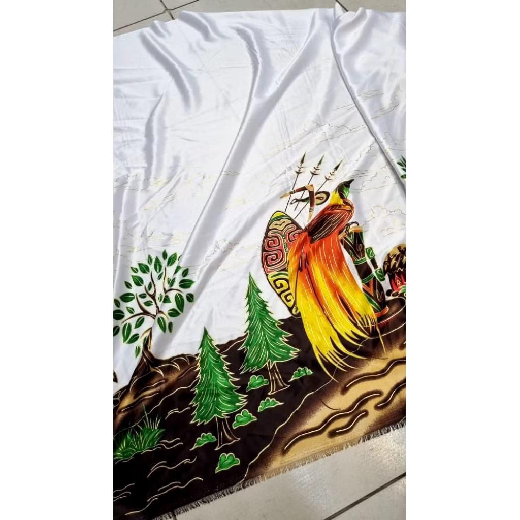 KAIN BATIK HALUS PREMIUM //  MOTIF PAPUA// BAHAN SILKY // MOTIP BURUNG CENDRAWASIH PAPUA