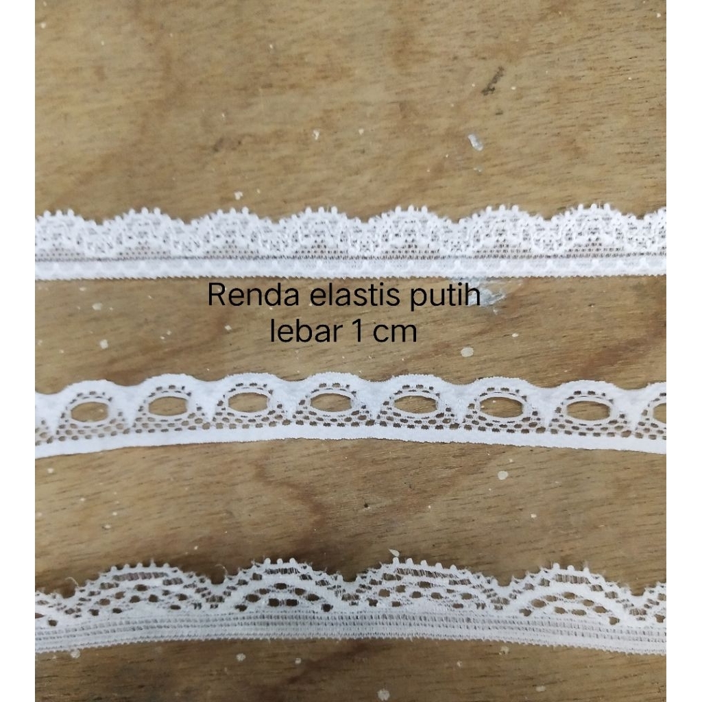 Renda elastis renda karet putih kecil