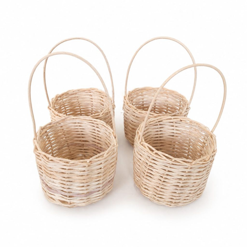 Hampers Keranjang Rotan Kayu Bambu Parcel Buah Mini Diameter 8cm