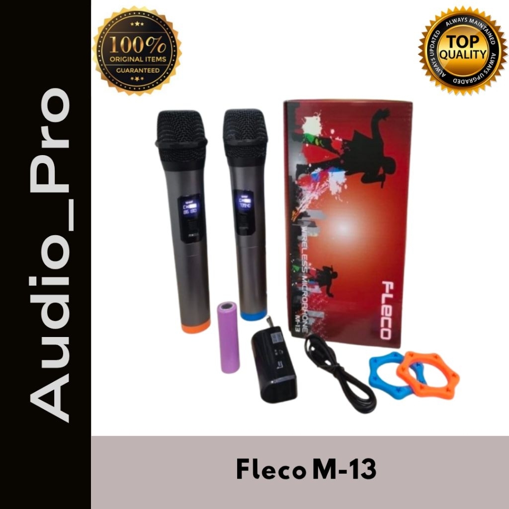 Microphone Profesional Wireless Mic Double FLECO M-13 |Microphone Mic Double Wireless FLECO M13