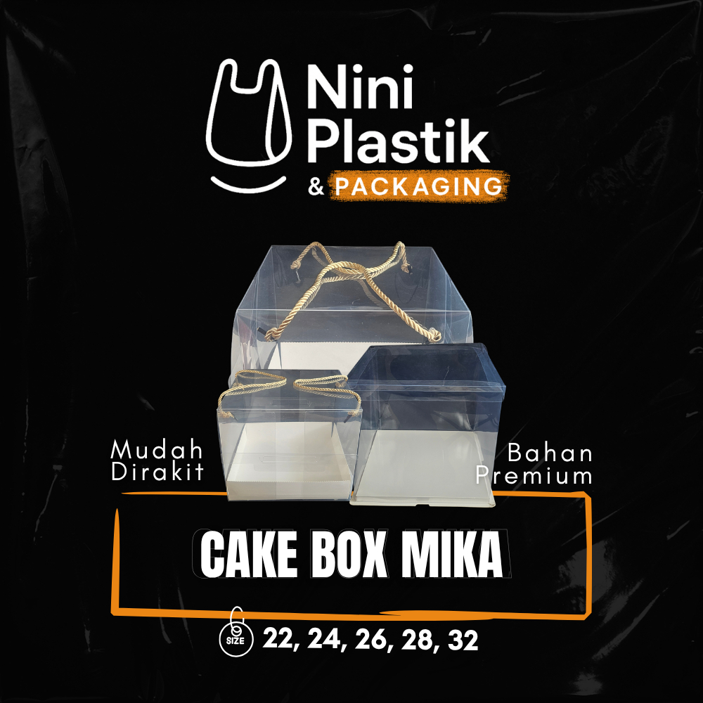 Cake Box Mika Transparan Kotak Kue Premium Box Hampers Clear Cake Box