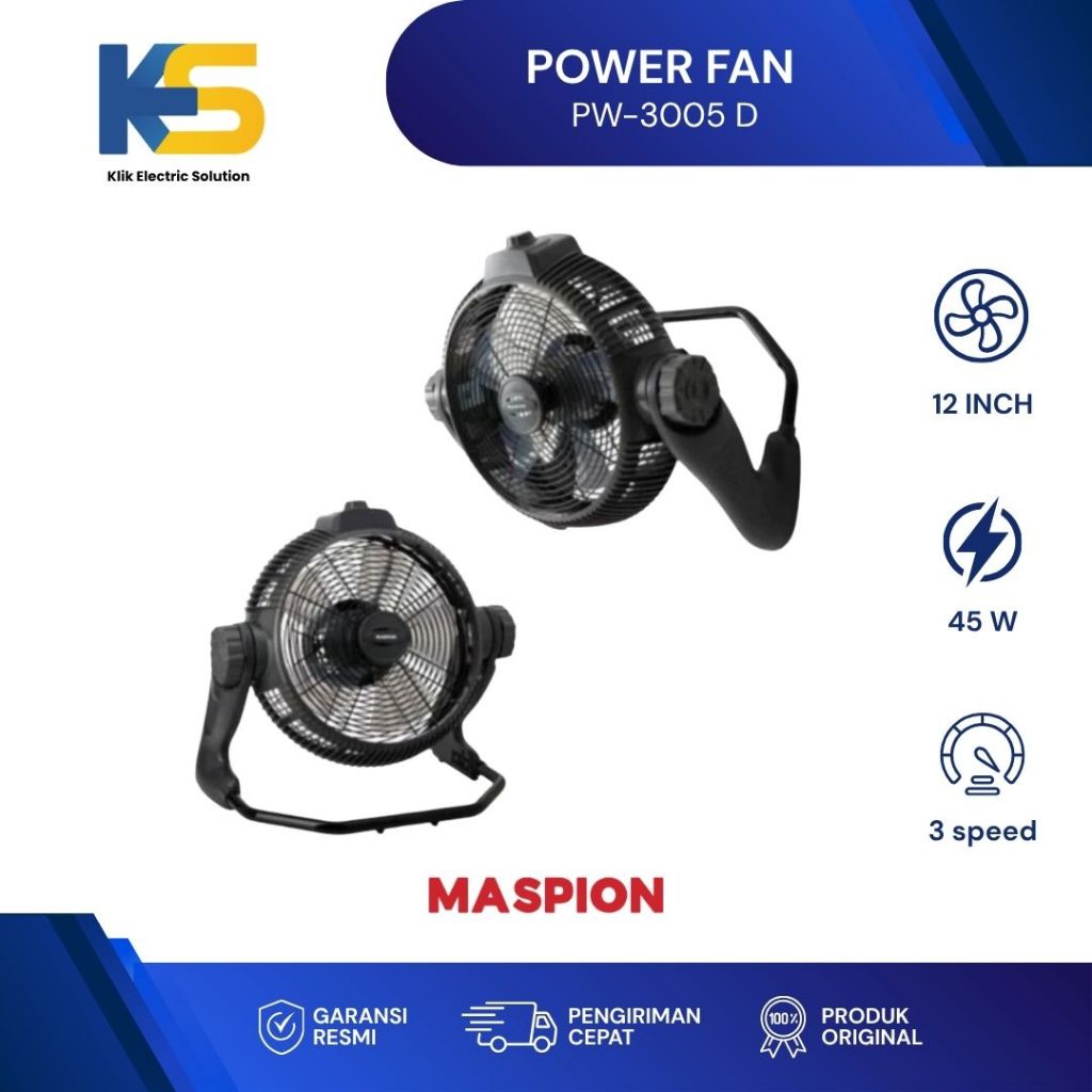 K.E.S - Kipas Power Fan MASPION PW-3005D 12inch Tornado PW 3005 D