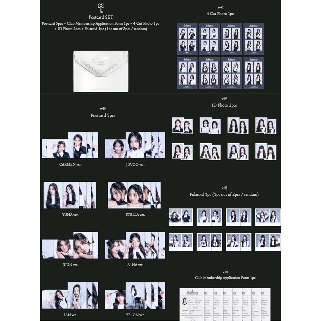 Hearts2hearts Four Hearts Club Postcard Set Jiwoo