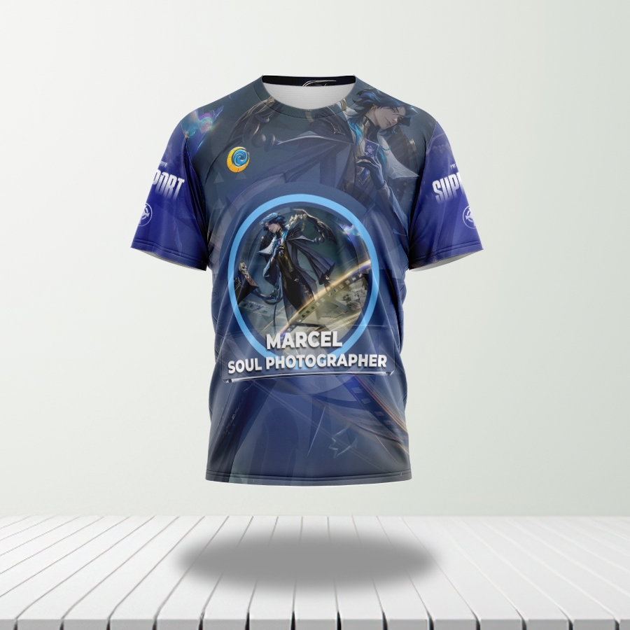 Baju Kaos Tshirt Dewasa Pria Wanita Karakter Game Hero ML MARCEL Full Printing Free Custom