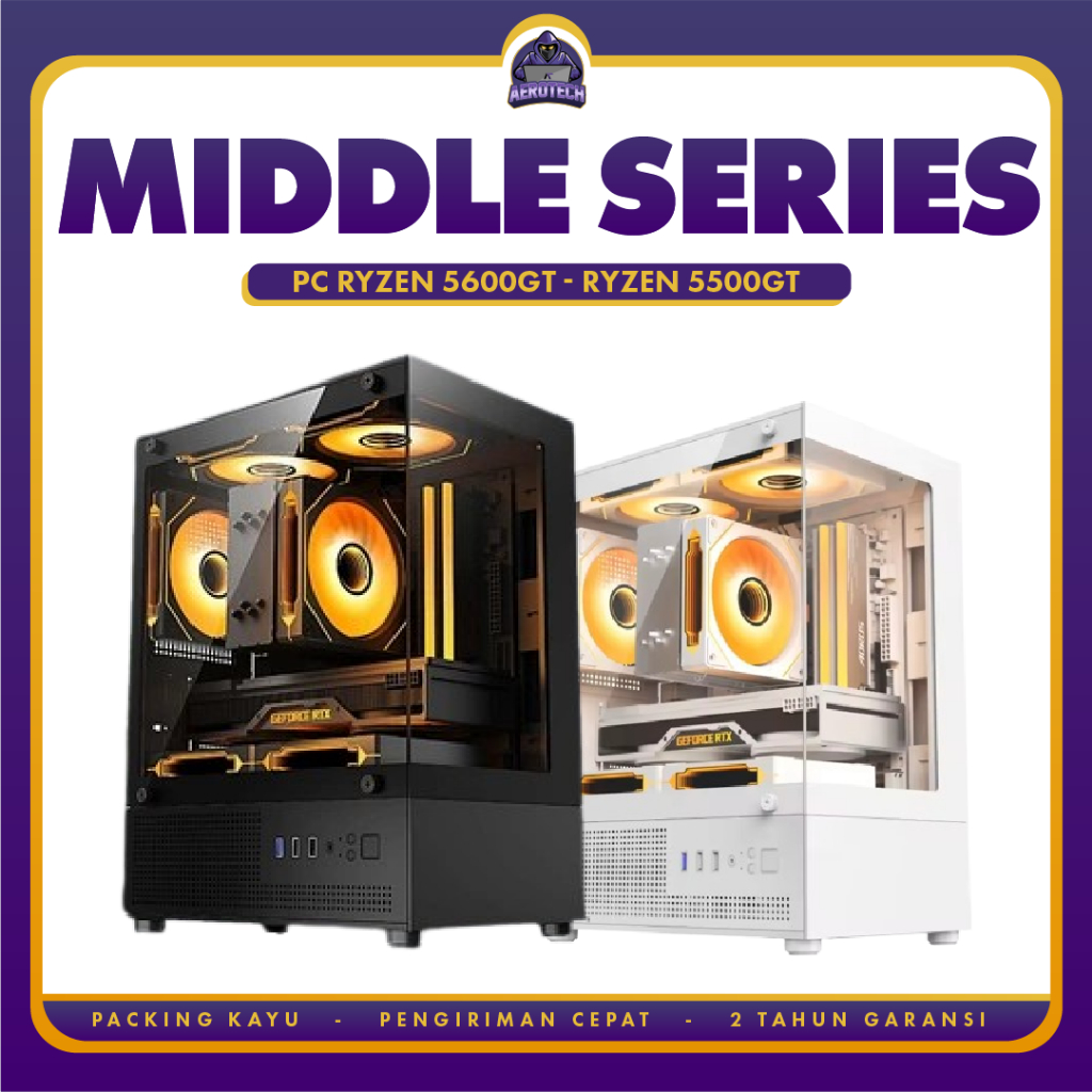 AEROTECH MIDDLE PC RAKITAN GAMING AMD RYZEN 7 5700G | RYZEN 5 5600GT | RYZEN 5 5500GT | RYZEN 5 3400