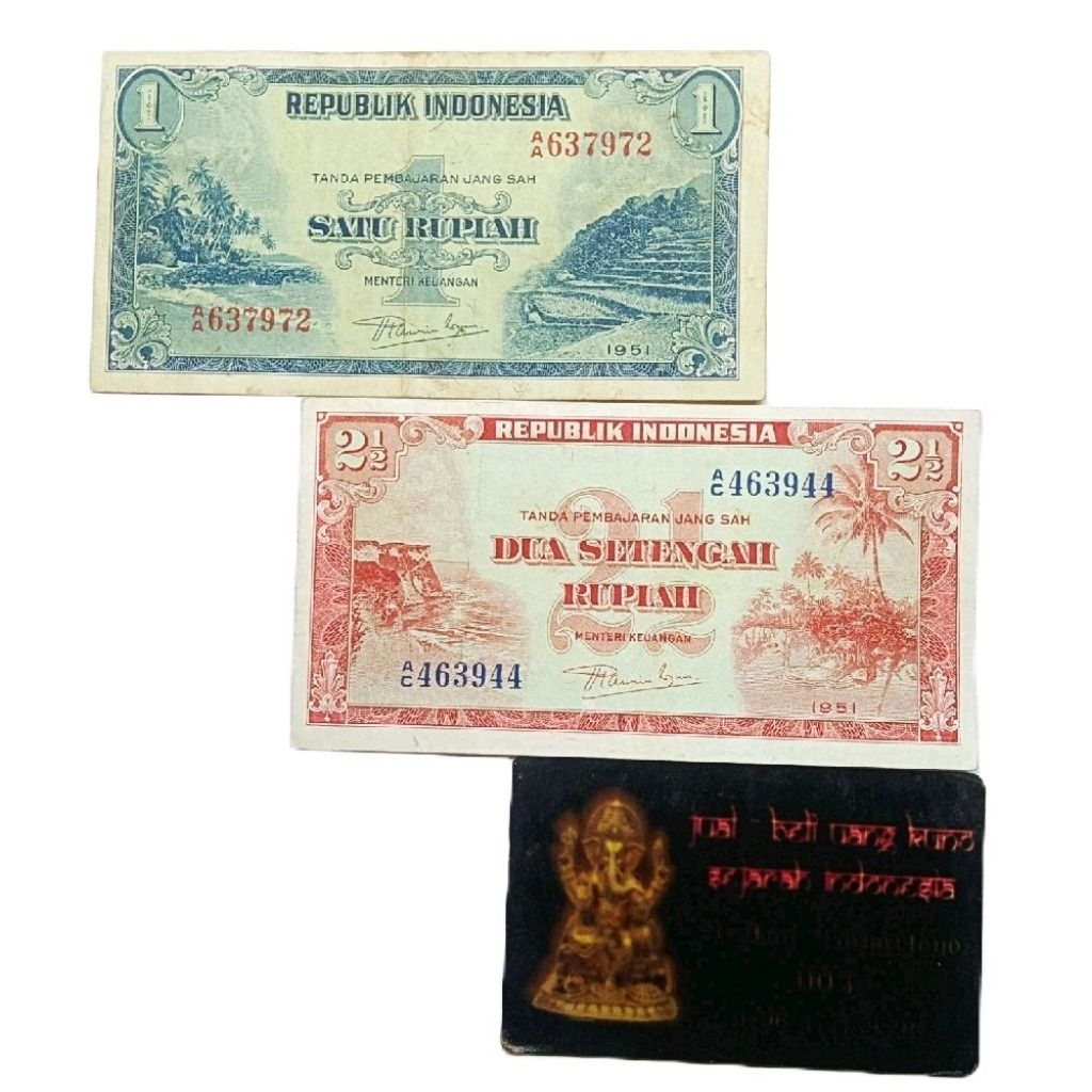 UANG 1 & 2½ RUPIAH 1951 SERI PEMANDANGAN ALAM