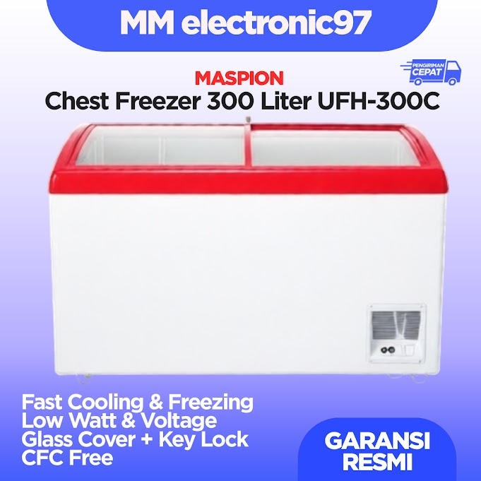 Chest freezer Maspion Sliding kaca 300 ltr UFH-300C