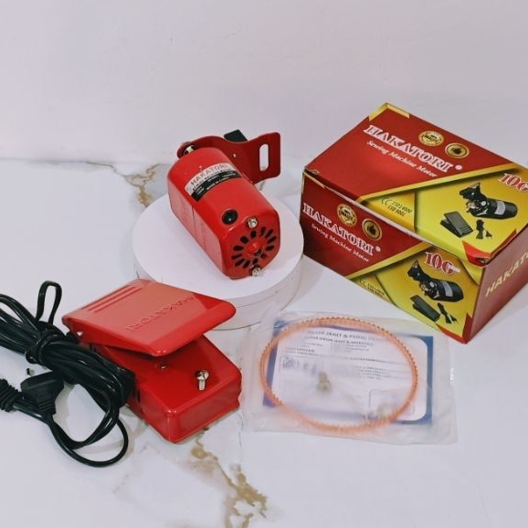 Dinamo & Pedal Set untuk mesin jahit singer hitam / butterfly jadul merk HAKATORI (warna merah)