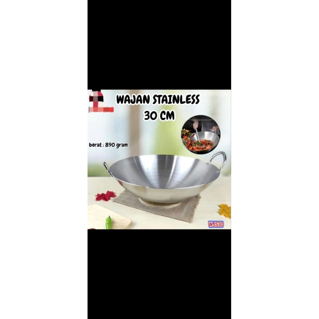 Wajan Stainless Steel Anti Lengket Hongzhuo 555 dengan Pegangan Tebal