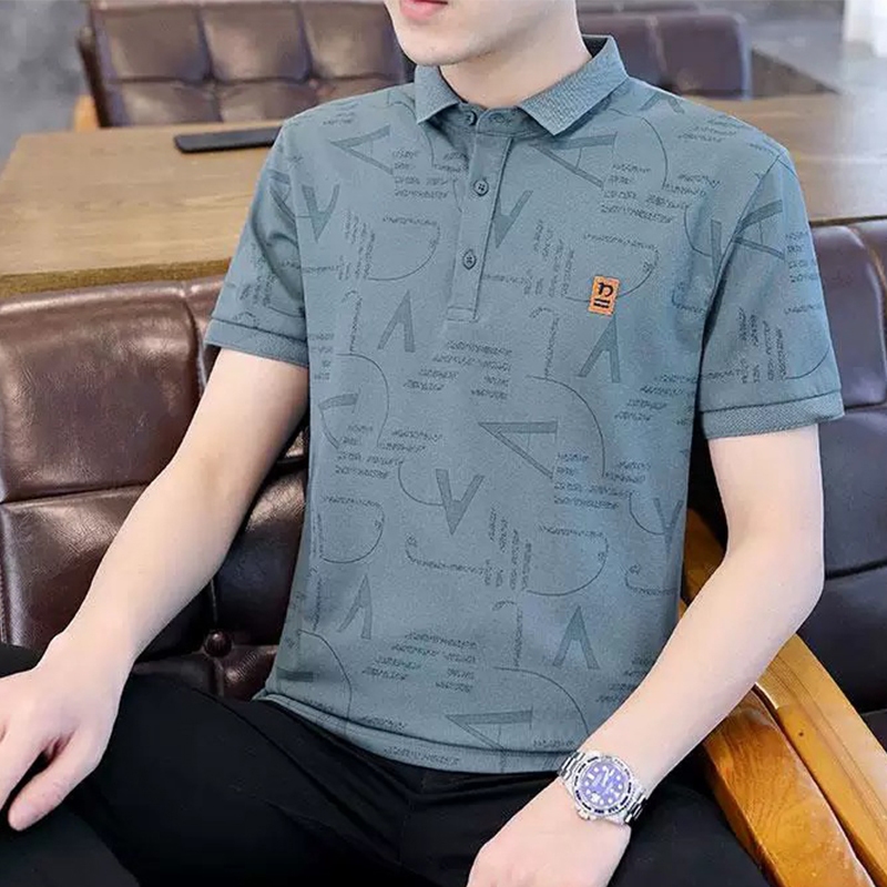 Kemeja polo lengan pendek pria, kemeja berkerah pria, kemeja polo pria kelas atas, manset elastis, m