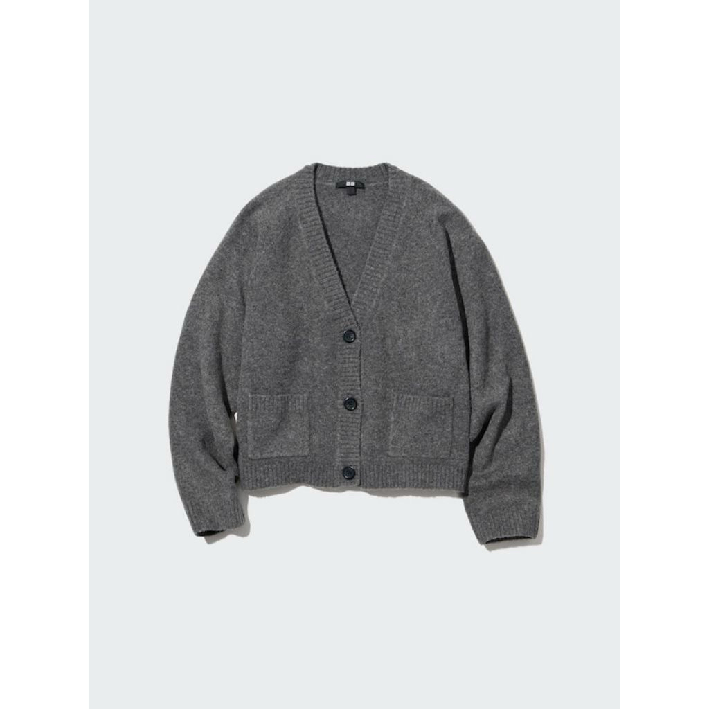 [PRELOVED] Uniqlo Souffle Yarn Cardigan Gray (L)